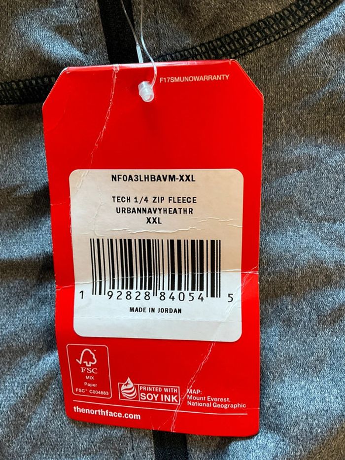 Sweat long léger 1/4zip pour homme The North Face gris chiné foncé taille XXL 187 - photo numéro 6