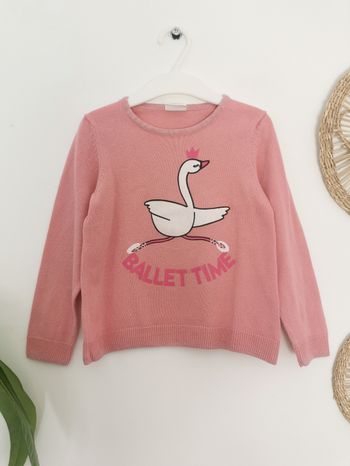 Pull fin rose cygne à paillettes Lefties 2/3 Ans