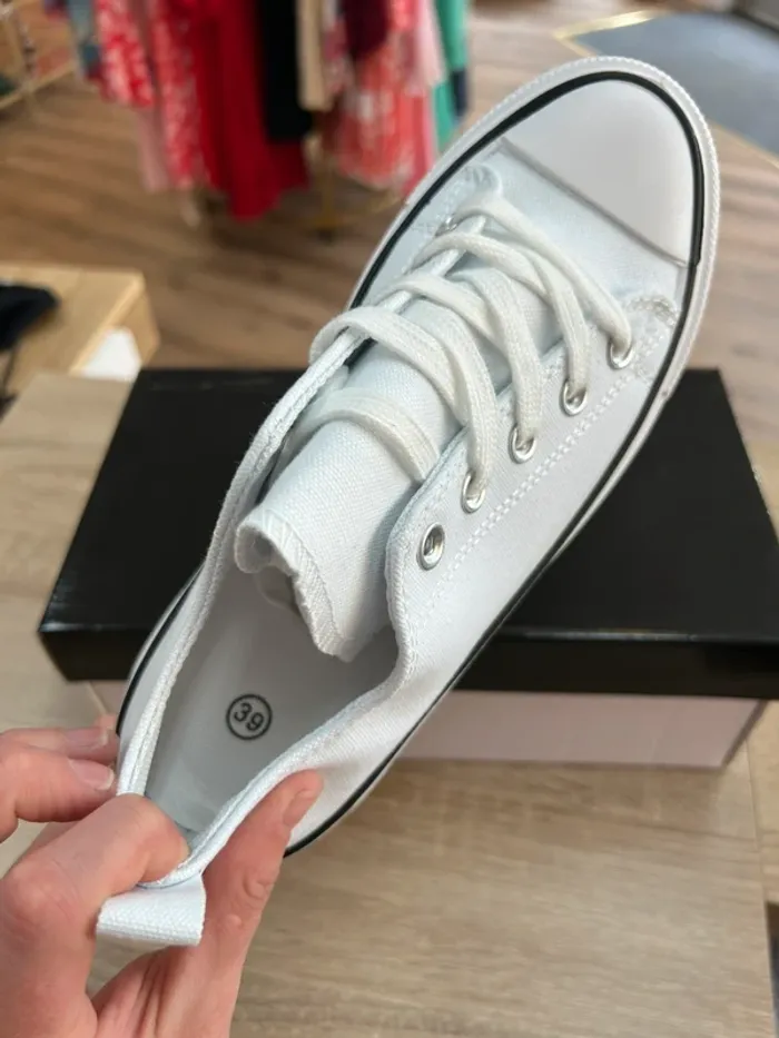 Basket femme blanche taille 39 chaussures femme tennis blanches femme 39 - photo numéro 5