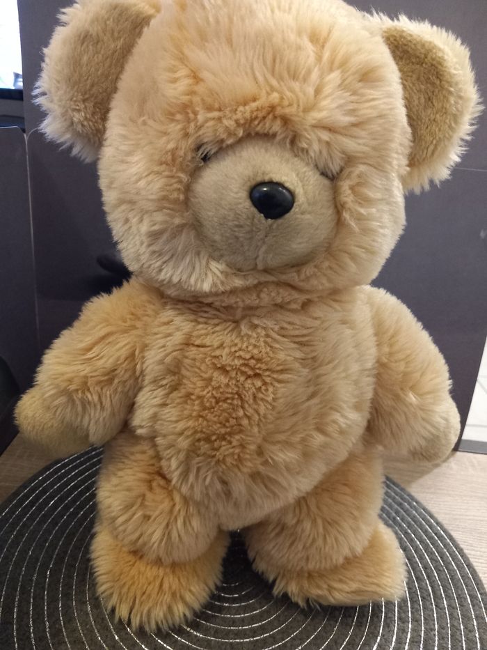 Peluche ours marron clair boutique nounours 42cm - photo numéro 3