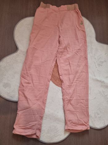 pantalon effet lin