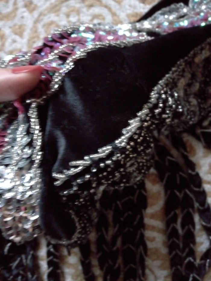 Foulard danse orientale velours luxe noir - photo numéro 4