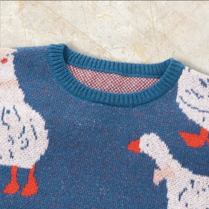 Knit Oie Mouvement Sweater Y2K Vintage Oversized 90s Taille L – Crewneck Old School Americain Streetwear - photo numéro 2