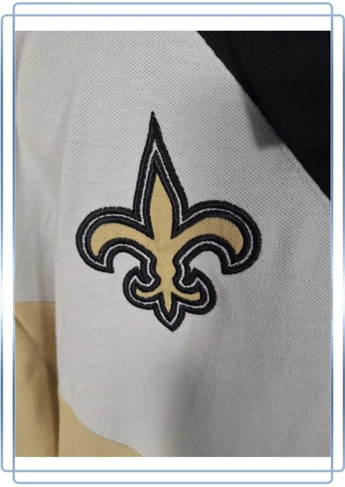 Polo NFL New Orleans Saints officiel 2XL vintage noir beige (540) - photo numéro 3