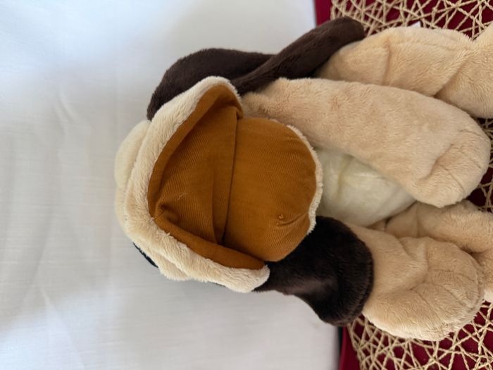 chien beige oreilles et queue marron doudou - photo numéro 2