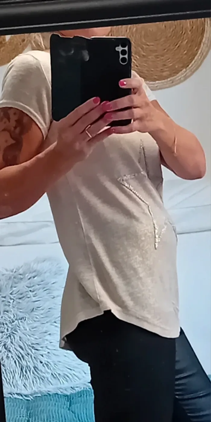 Haut beige irisé - photo numéro 3