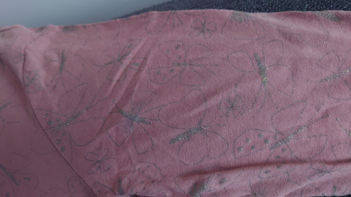 Robe Vertbaudet T 8 ans vieux rose papillons dorés - photo numéro 2