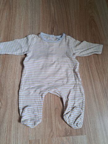 Pyjama naissance jaune et blanc