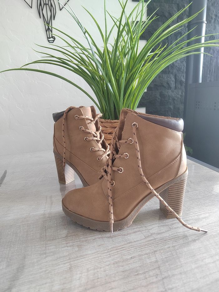Bottines à talon marron femme taille 37 Jennyfer