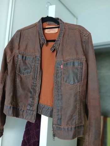 Veste Levis marron coton huilé