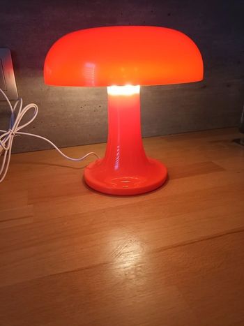 Lampe de table orange  led champignon vintage NEUVE 