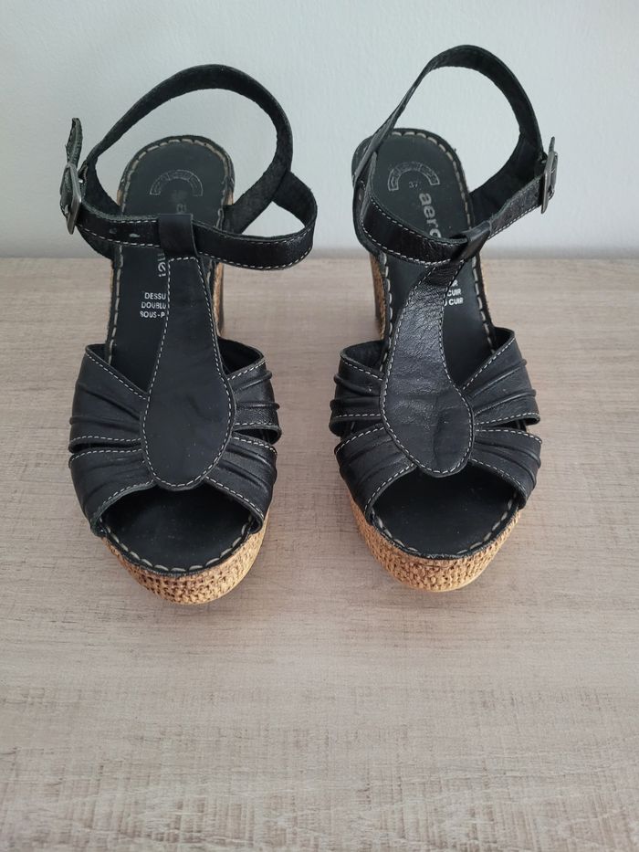 Sandales Vintage talons compensés p37 - photo numéro 2
