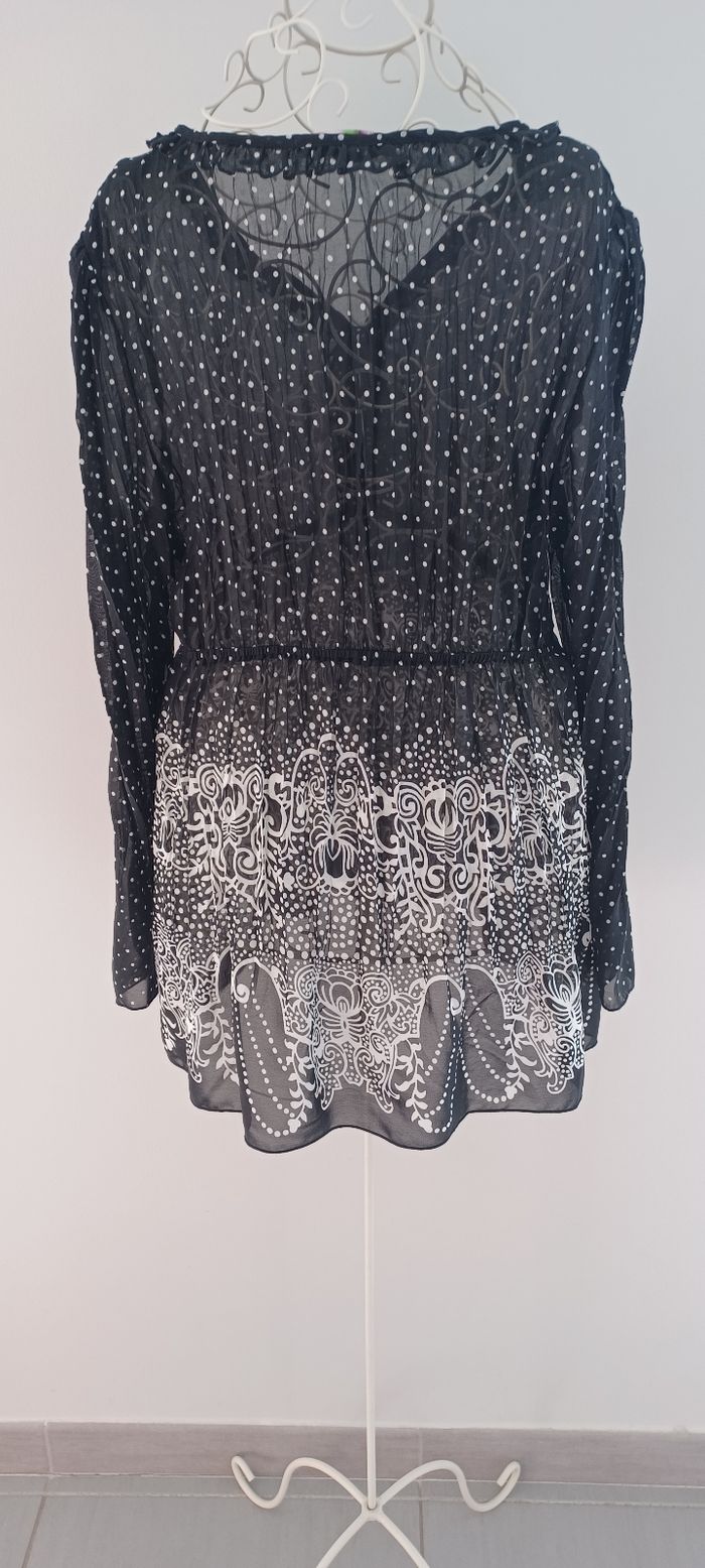 Blouse noir blanc Noël - photo numéro 4