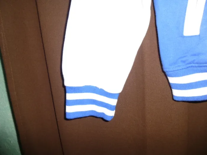 veste gilet TEDDY bleu / blanc YMCMB taille L - photo numéro 3