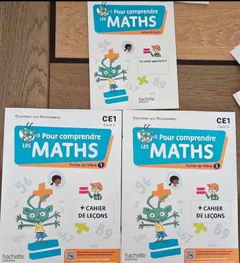 2 fichiers pour comprendre les maths ce1 + cahier de leçons  neufs