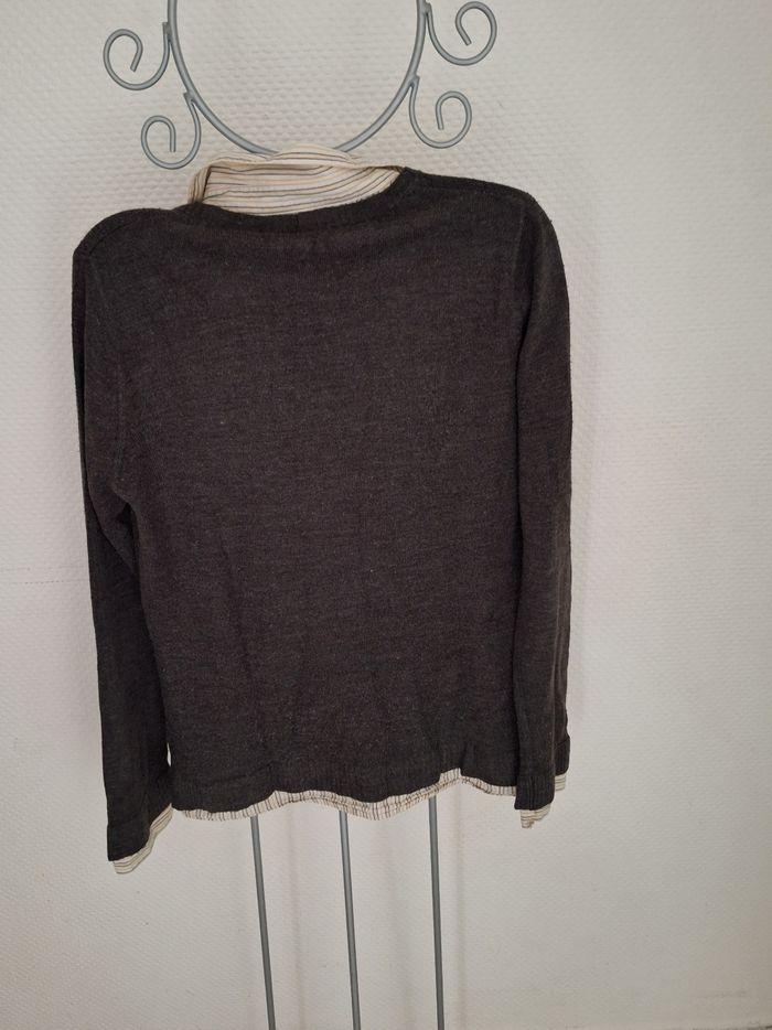 Pull mixte avec chemise intégrée taille 12 ans - photo numéro 2