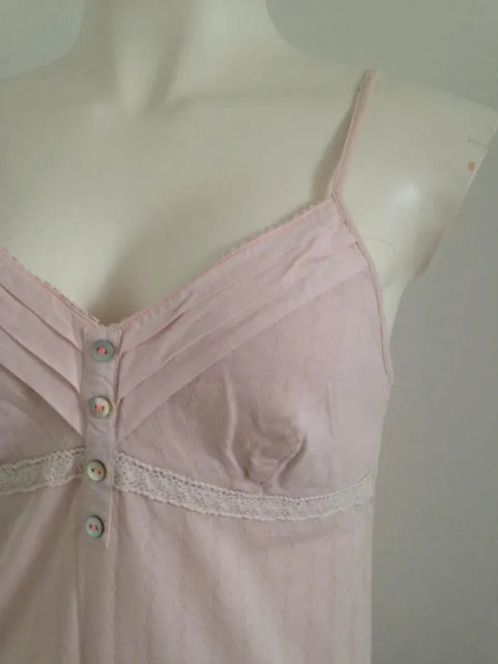 Chemise de nuit col V débardeur manches courtes courte 38 Darjeeling - photo numéro 4