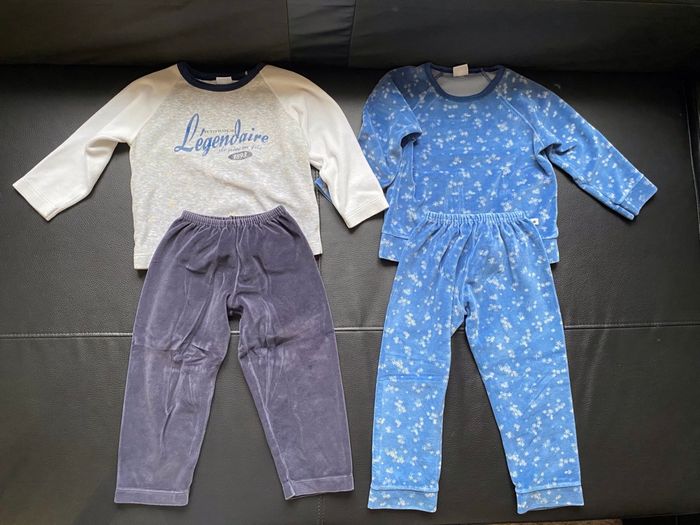 Lot de 2 pyjamas polaires en velours 3 ans petit bateau hiver