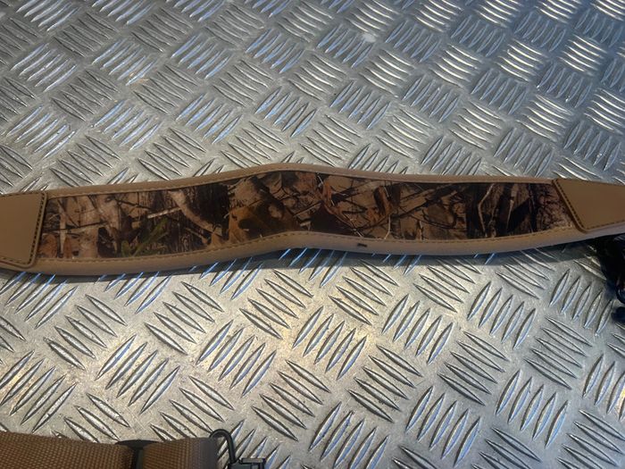 sangle bandouliere camo automne beige fusil carabine de chasse rembouree amovible 2 points fixation - photo numéro 3