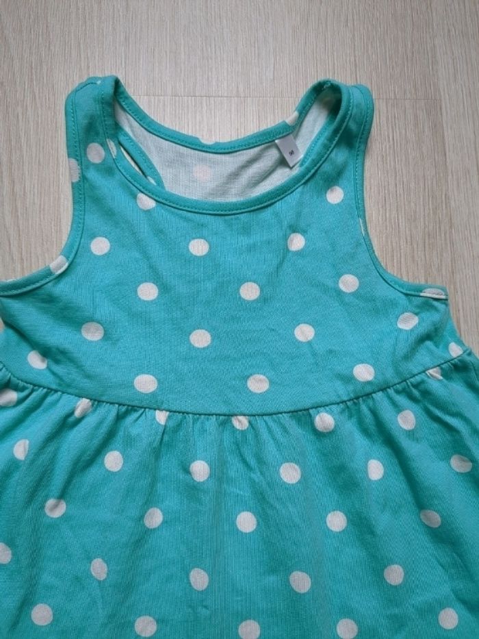 Robe vert turquoise sans manche à pois Palomino 3 ans - photo numéro 3