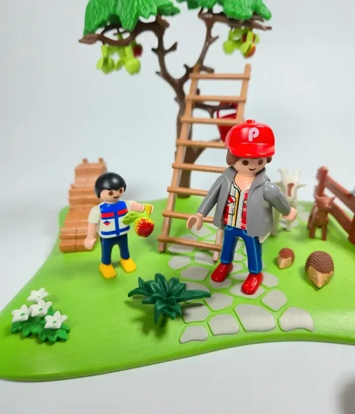 Playmobil papa et fils au Verger avec pommier - photo numéro 5