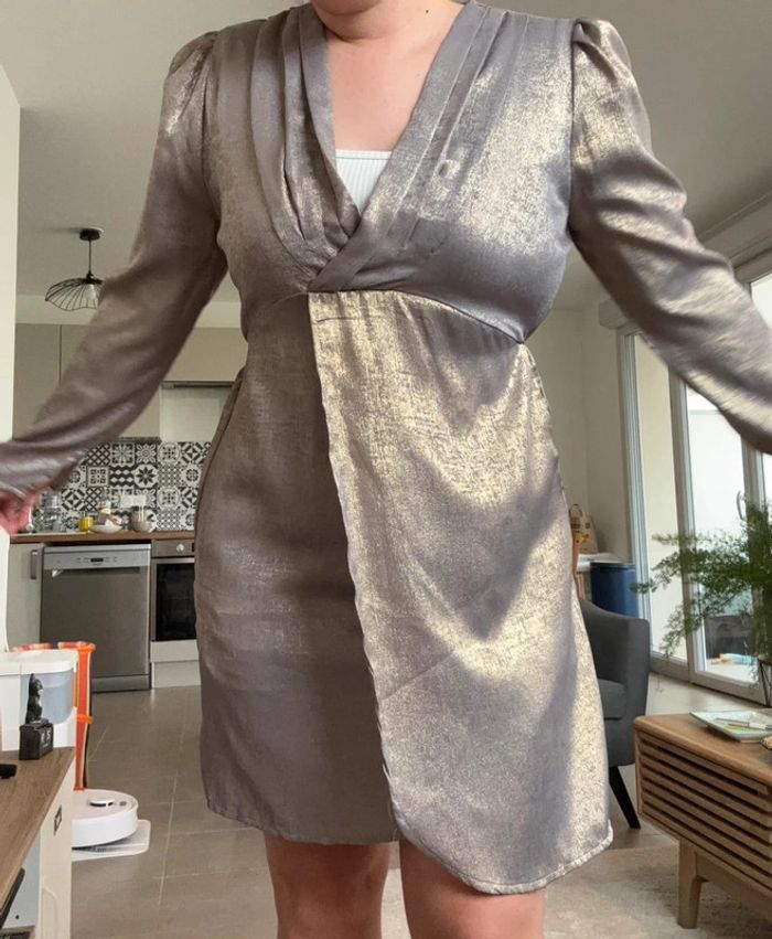 Robe argentée dorée - Cherry Paris Taille 2 Taille M - photo numéro 2