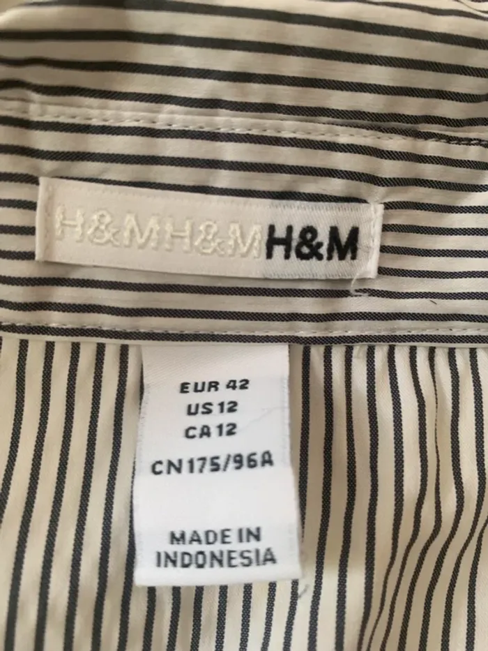 Chemise H&M rayé taille 42 manches 3/4 - photo numéro 9
