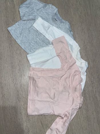 3 Tee shirt manches longues bébé fille 0-3 mois 