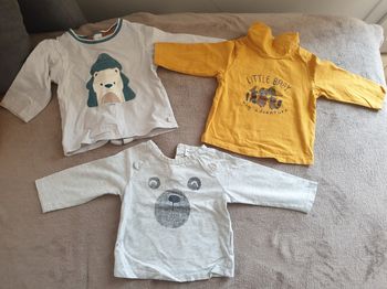 Lot tee shirts manches longues 9 mois