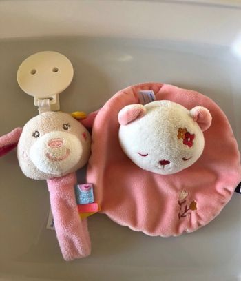 Attache sucette et doudou sucre d’orge 