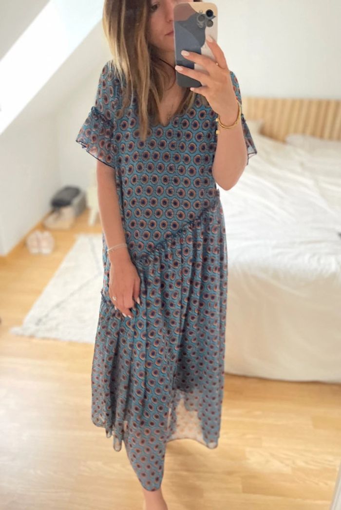 Robe Jessy Navy Paris imprimé wax 🍍 - photo numéro 3