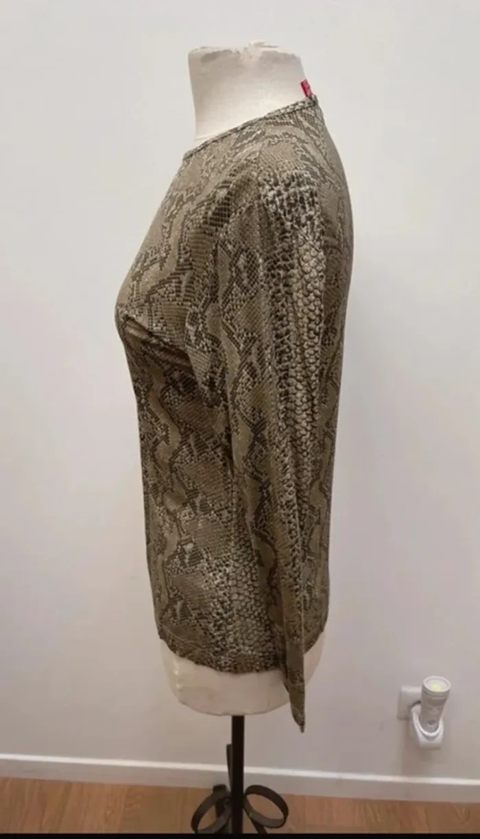 Superbe Blouse fluide lézard serpent Vintage Alain Manoukian 🌸 M L 38 40 - photo numéro 3