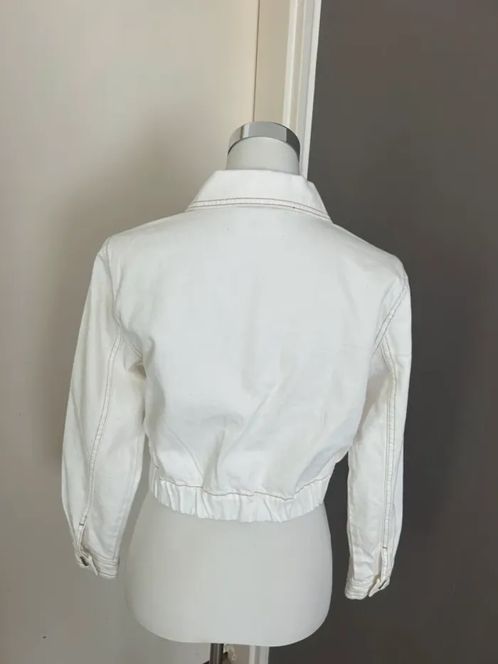 Bash veste courte jeans écru alazea taille 0/34 - photo numéro 4
