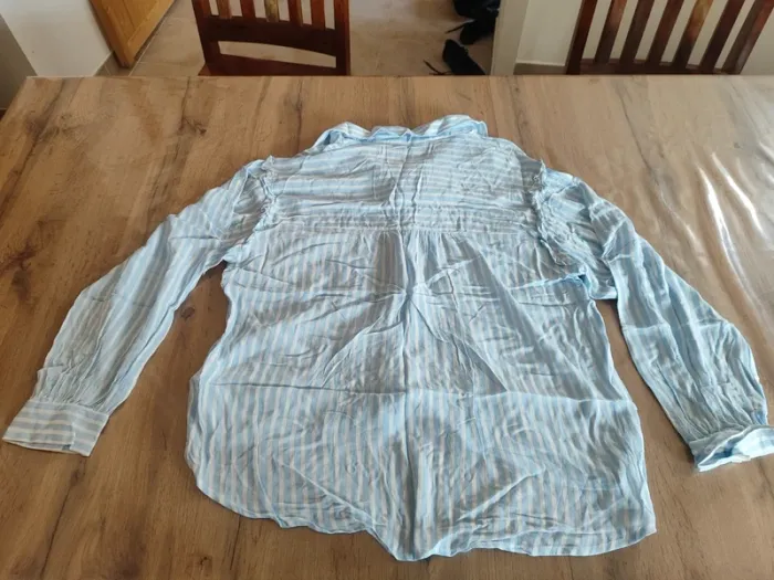 Chemise Gémo bleu clair T.46 Coton - Rayures - Très bon état - photo numéro 3