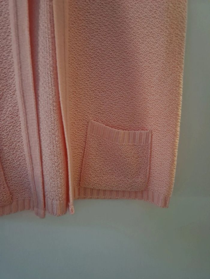 Gilet sans manche femme tricot rose clair taille unique TBE - photo numéro 3