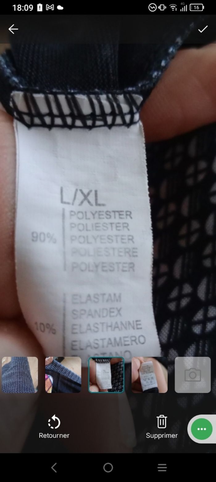 Pantalon femme fluide 40 motifs bleu et blanc c76 - photo numéro 9