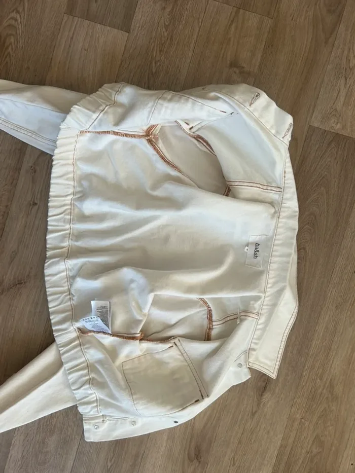 Bash veste courte jeans écru alazea taille 0/34 - photo numéro 6