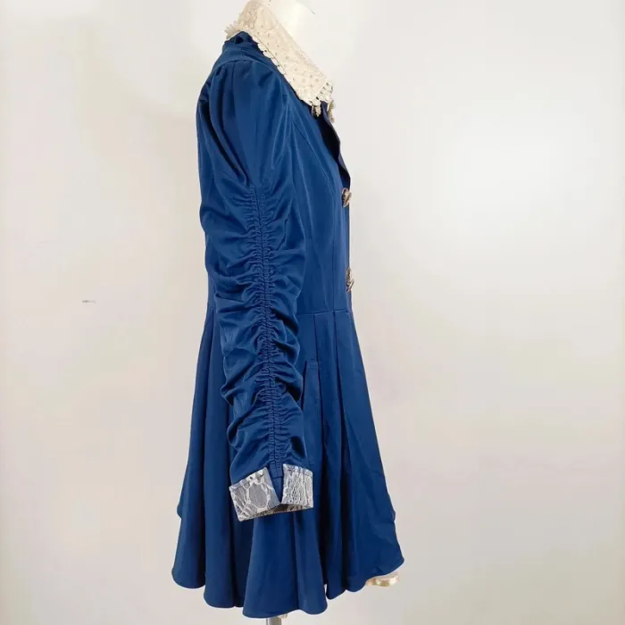 Veste bleu marine esprit victorien • détails dentelle & manches froncées A667 - photo numéro 8
