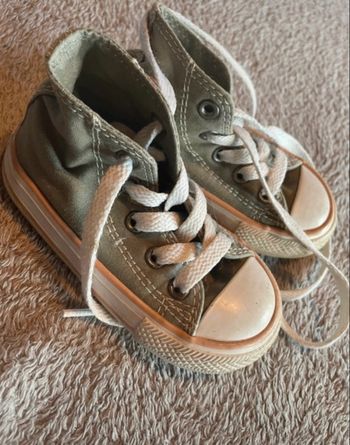 converse all star bébé fille - pointure 21 - kaki & saumon