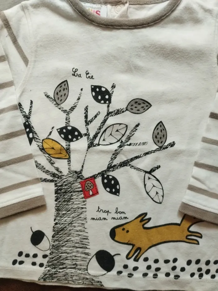 Lot de 3 t-shirts à manches longues garçon 12 mois - photo numéro 2