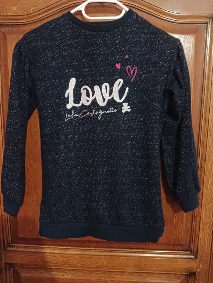 Robe sweat Lulu Castagnette 10 ans bleu marine pailleté 💙 - Noël