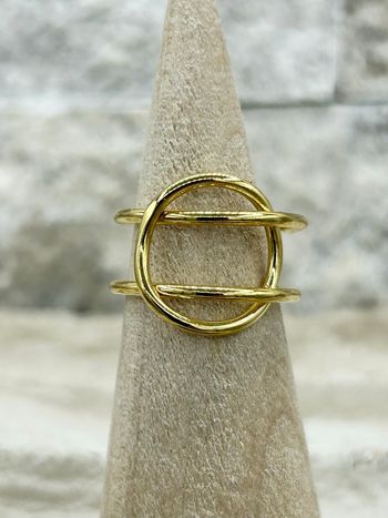 Bague dorée  en acier inoxydable