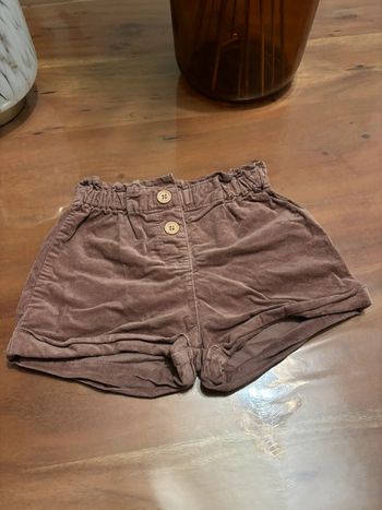 Short marron côtelé 18 mois