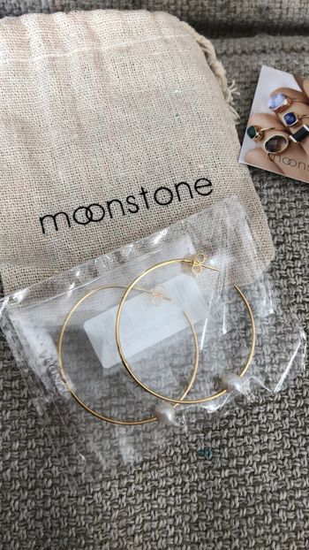 Créole avec perle blanche Moonstone