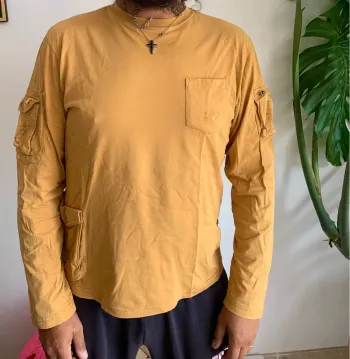 👕 Haut homme manches longues jaune – Planète – Taille L
