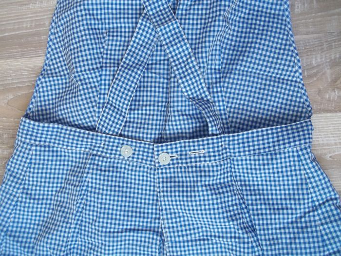 Tablier à bretelles croisées vichy bleu Bragard 42/44 - photo numéro 3