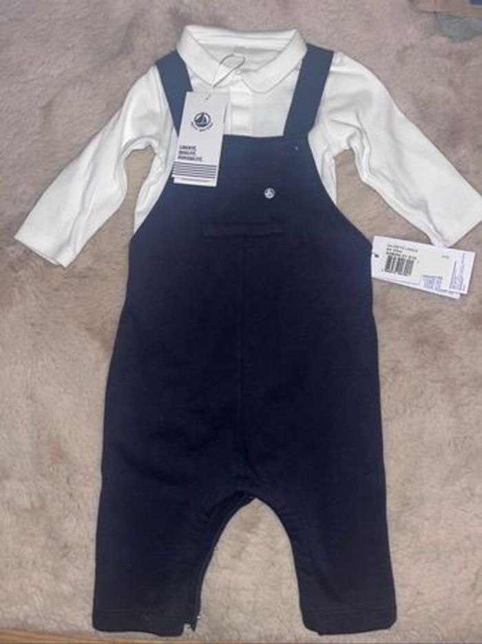Ensemble neuf salopette + body petit bateau