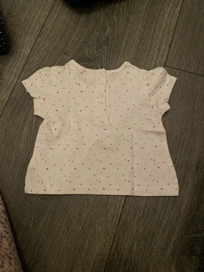 T-shirt manches courtes à pois 6 mois - photo numéro 2