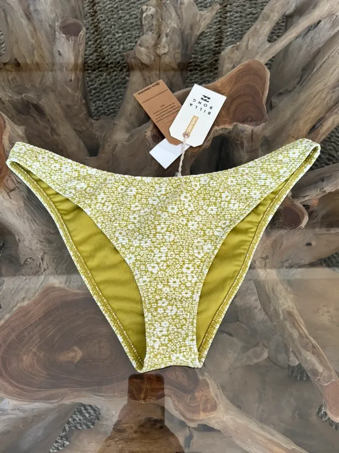 Bas de maillot de bain Billabong femme vert fleur blanc