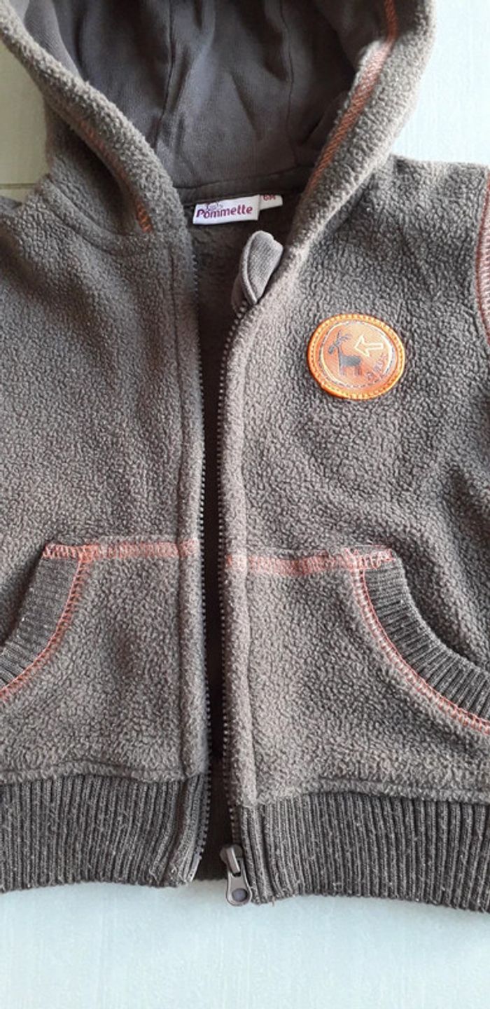 Gilet hiver zippé à capuche polaire 6 mois - photo numéro 2